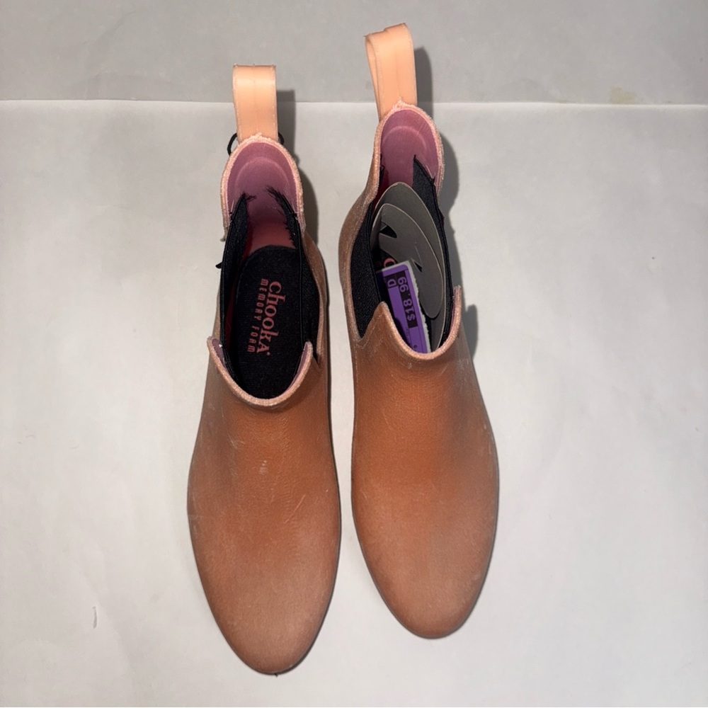 Chooka Women's Brown Mules with Pink Accents